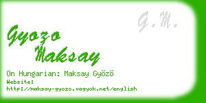 gyozo maksay business card